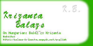 krizanta balazs business card